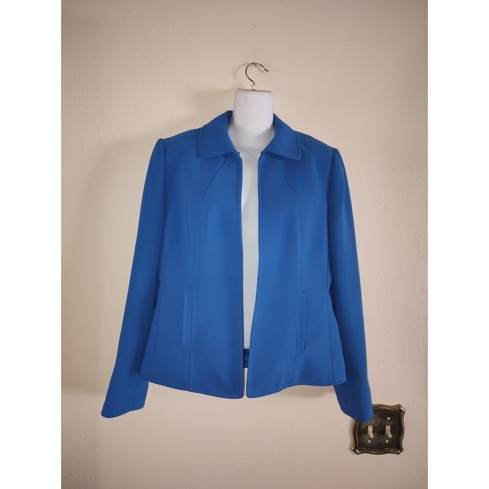 Women's Amazing Stresa ASL Blue Open Blazer Jacket Size 8P